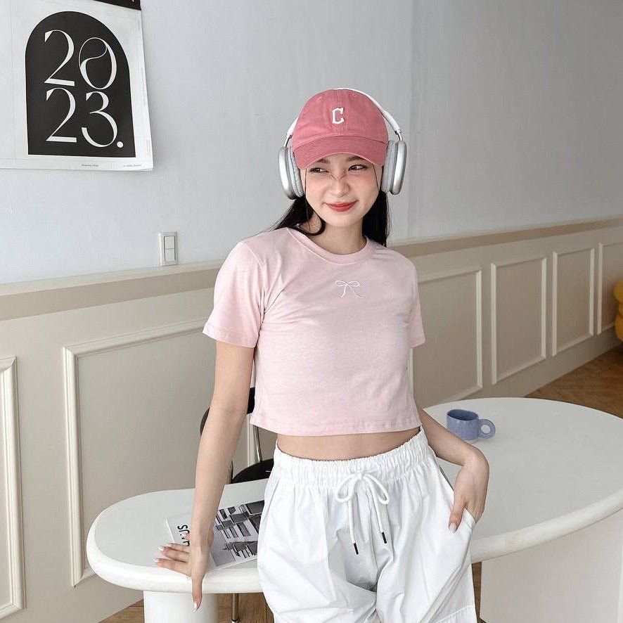 C384 Ribbon Crop Top - Idiot Sandwich Apparel Limited - 
