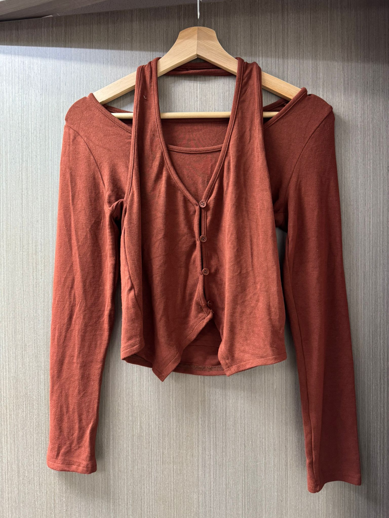 #LP19 Red Two - in - one Long Sleeve - Idiot Sandwich Apparel Limited - 