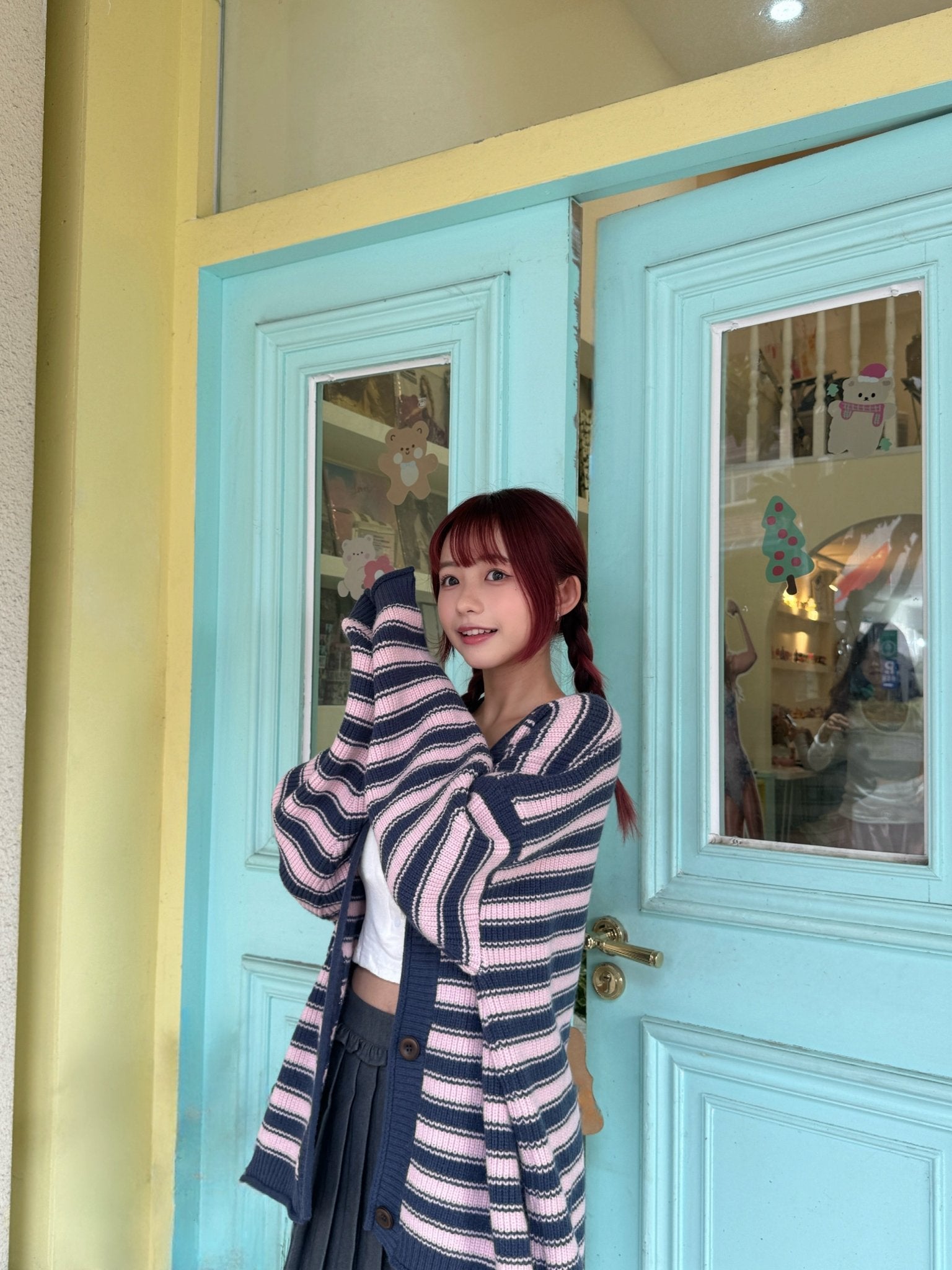 #MZ01 Stripe Berry Cardigan - Idiot Sandwich HK - 