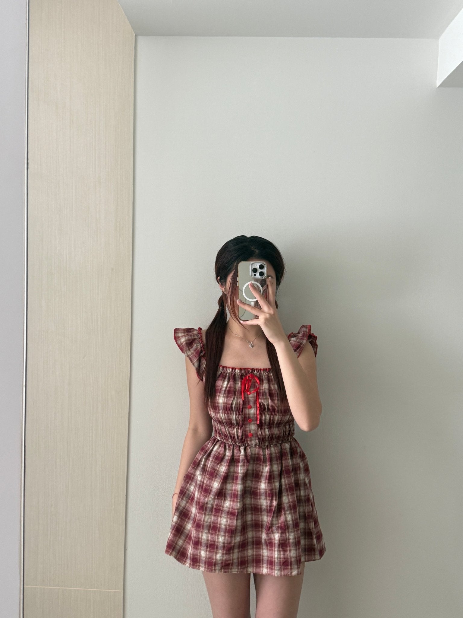 #THCT02 Plaid Ruffle Dress - Idiot Sandwich Apparel Limited - 