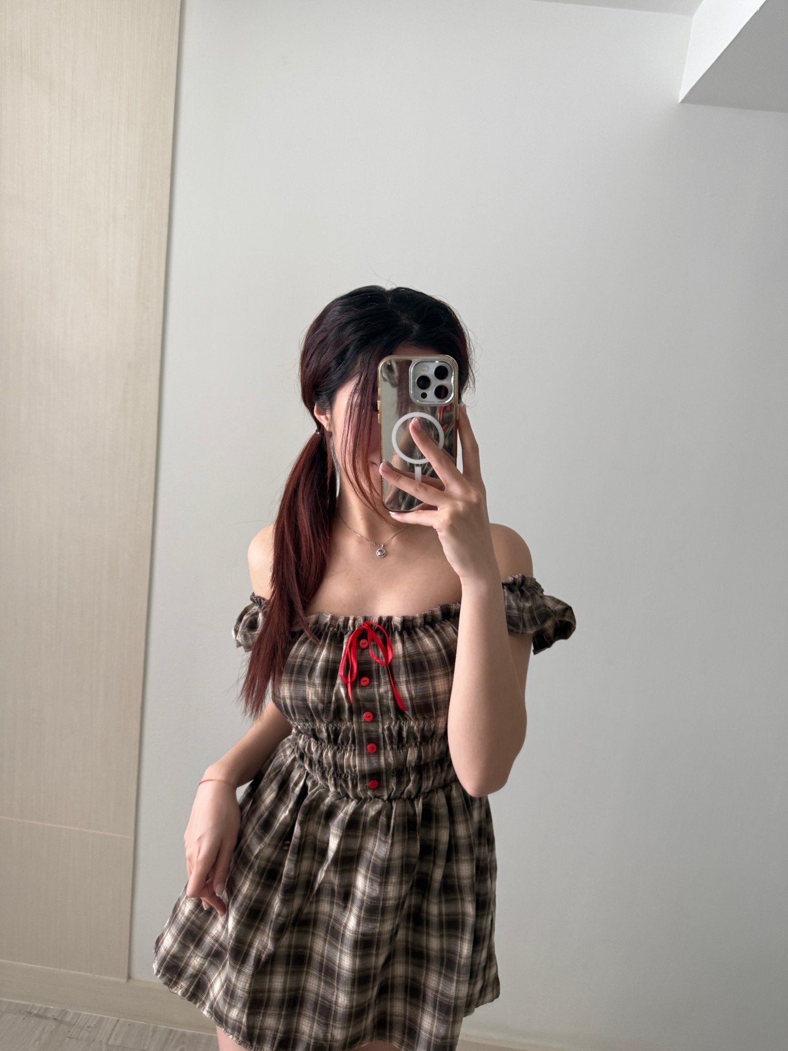 #THCT02 Plaid Ruffle Dress - Idiot Sandwich Apparel Limited - 