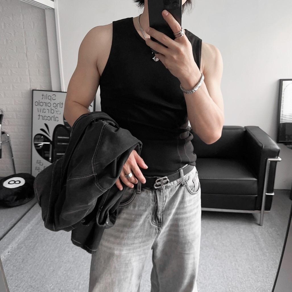 #TW17 Elastic Ribbed Fit Vest - Idiot Sandwich Apparel Limited - 