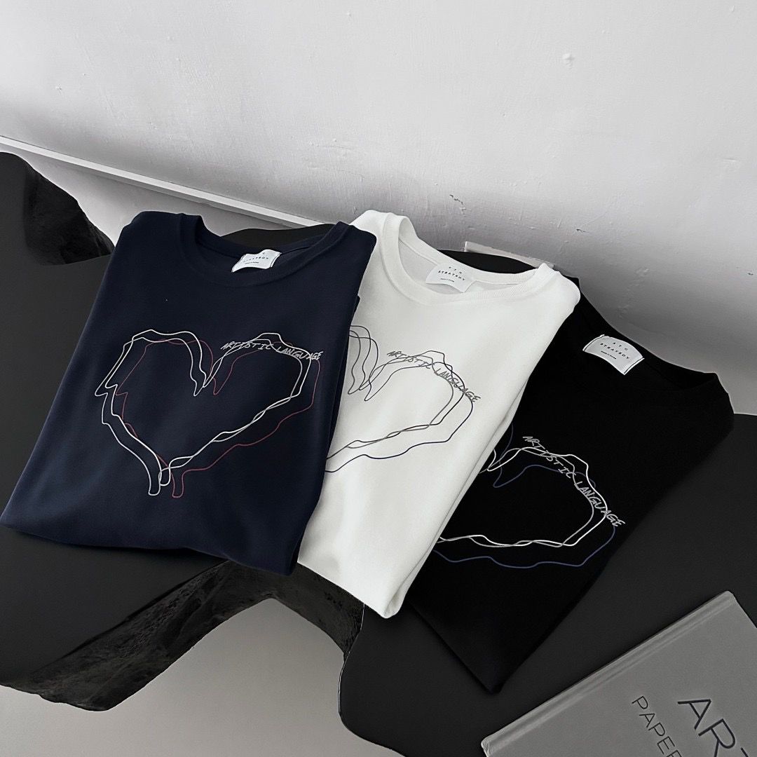 #TX18 Heart-shaped line T-shirt - Idiot Sandwich HK-