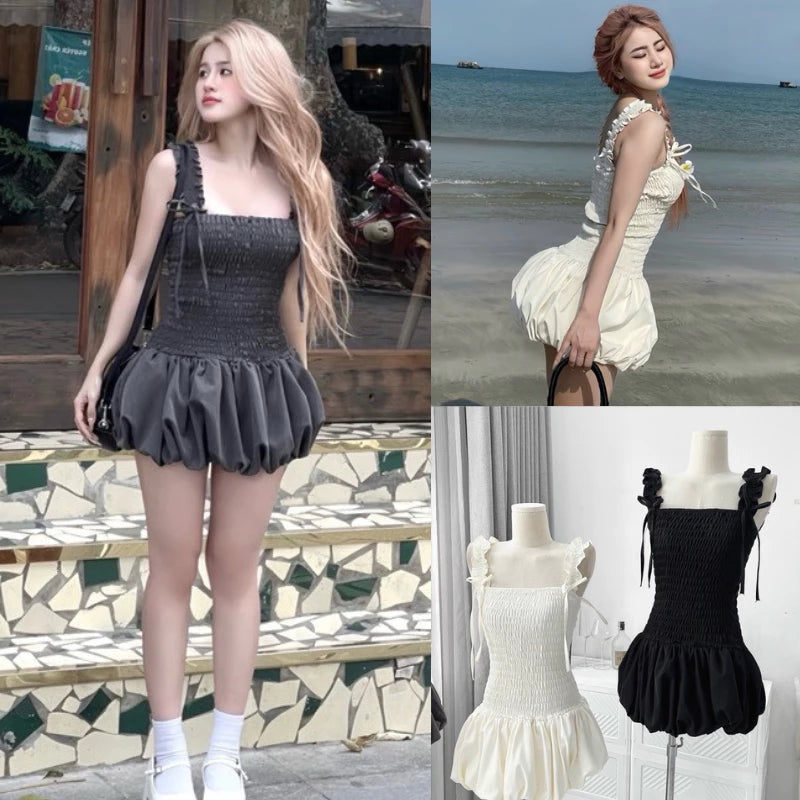 #VN8901 Puff Ribbon Dress