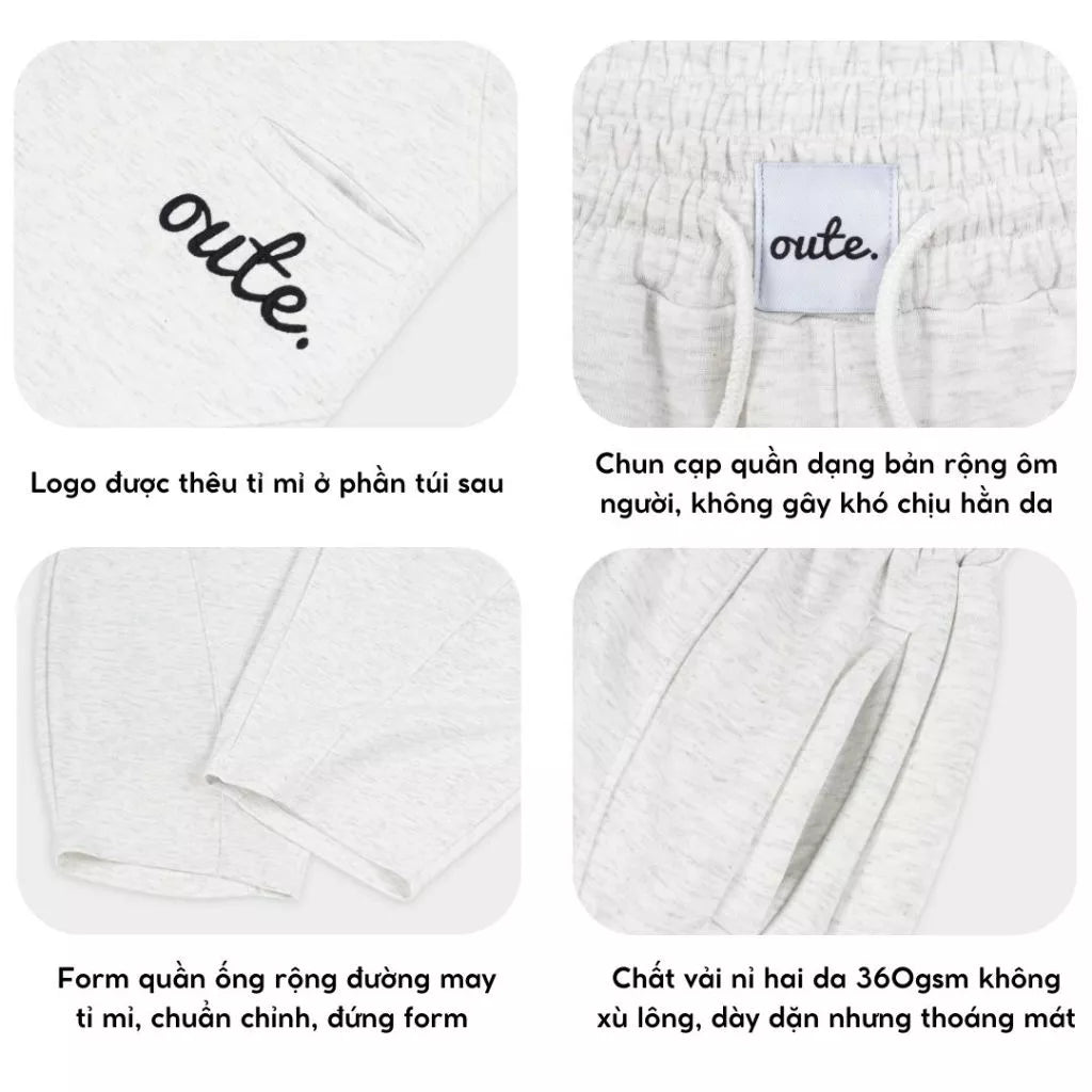 #VNOU04 Classic Double-Layer Fleece Wide-Leg Pants