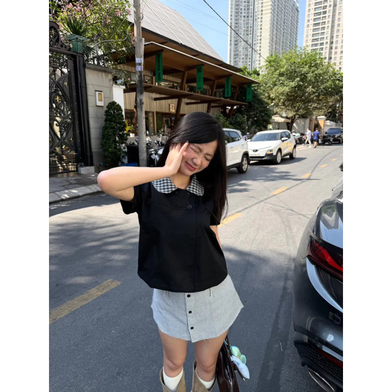 #VNGC04 DOLLY CHECKERED TOP