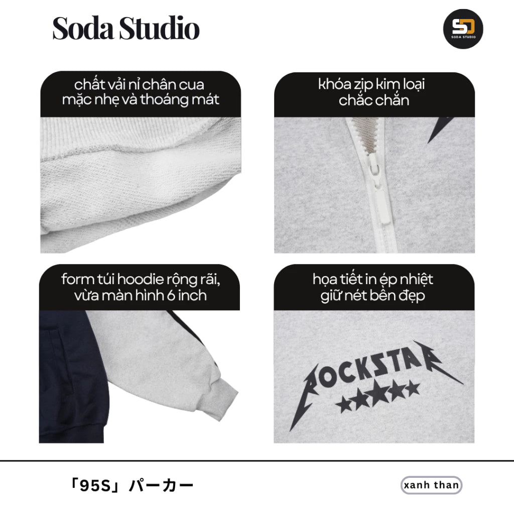 #VNSODA01 ROCKSTAR 95 ZIP-UP HOODIE