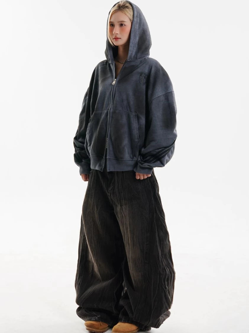#VNHV01 90 WASH ZIP-UP HOODIE