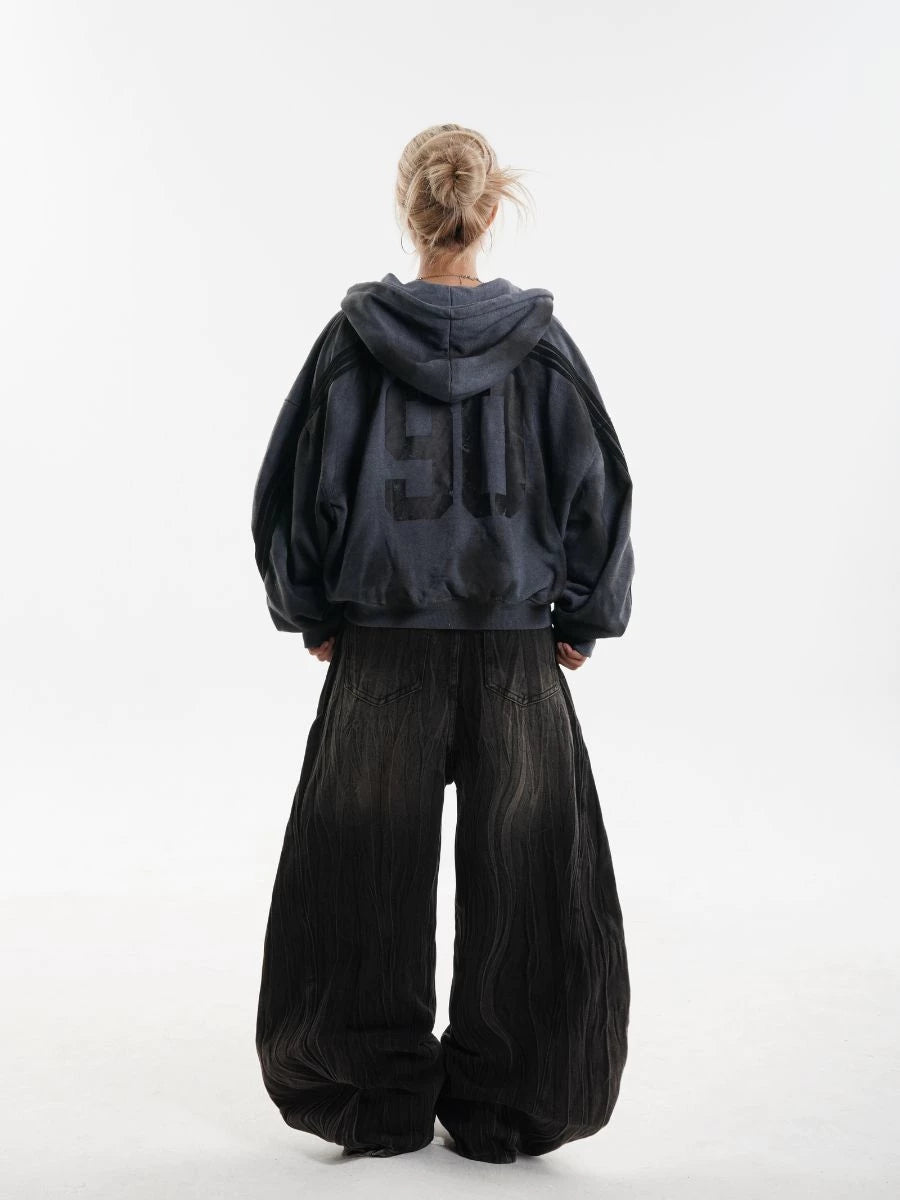 #VNHV01 90 WASH ZIP-UP HOODIE