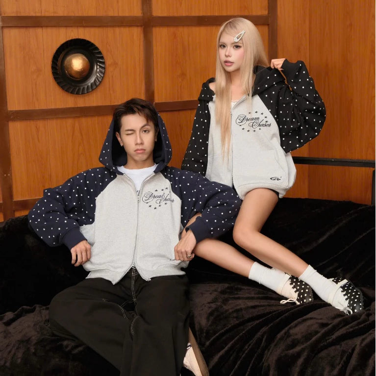 #VNAB24 POLKA DOT ZIP-UP HOODIE