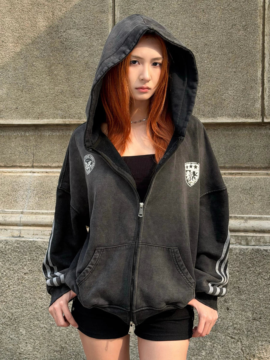 #VNHV01 90 WASH ZIP-UP HOODIE