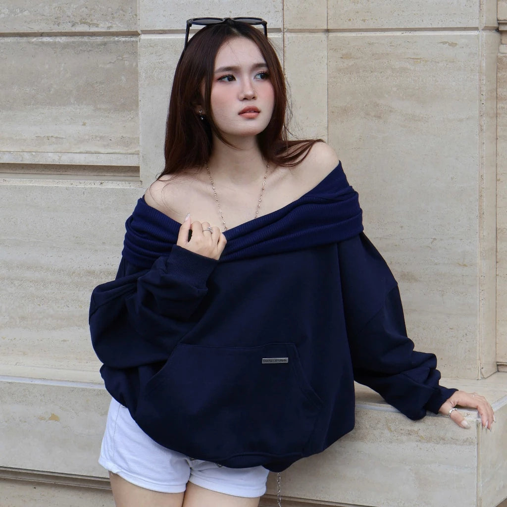 #VNSS03 2ways Off-shoulder Hoodie