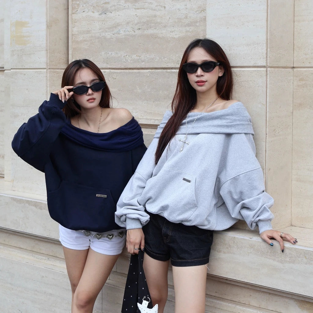 #VNSS03 2ways Off-shoulder Hoodie