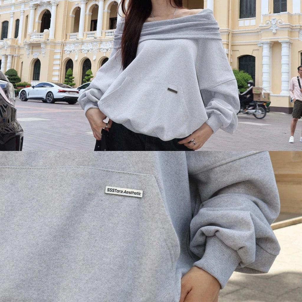 #VNSS03 2ways Off-shoulder Hoodie