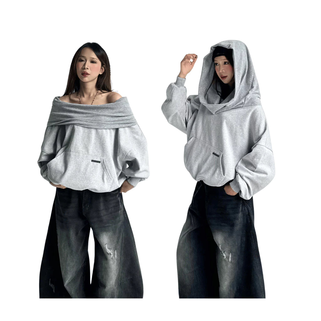#VNSS03 2ways Off-shoulder Hoodie
