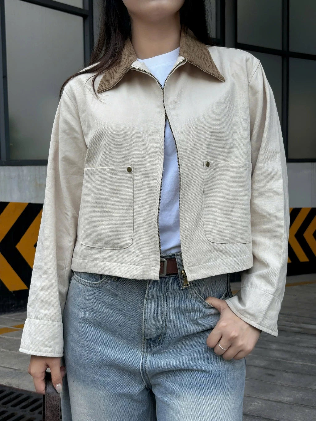 #VNBY04 Cropped Canvas Jacket