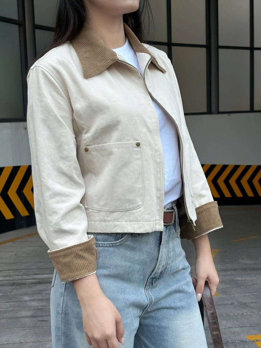 #VNBY04 Cropped Canvas Jacket
