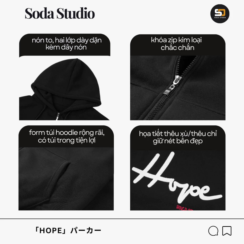 #VNSODA03 HOPE ZIP-UP HOODIE