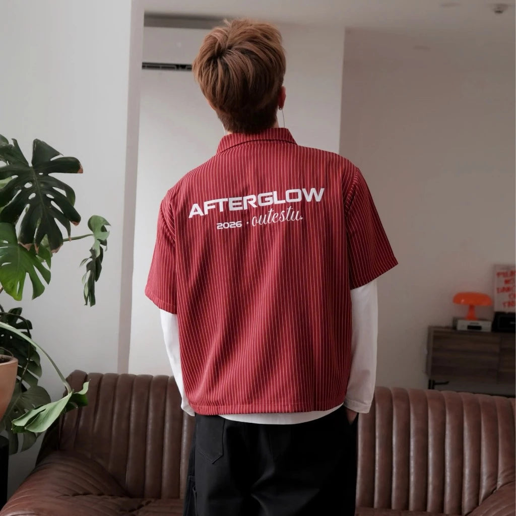 #VNOU05  Afterglow Striped Short-Sleeve Shirt