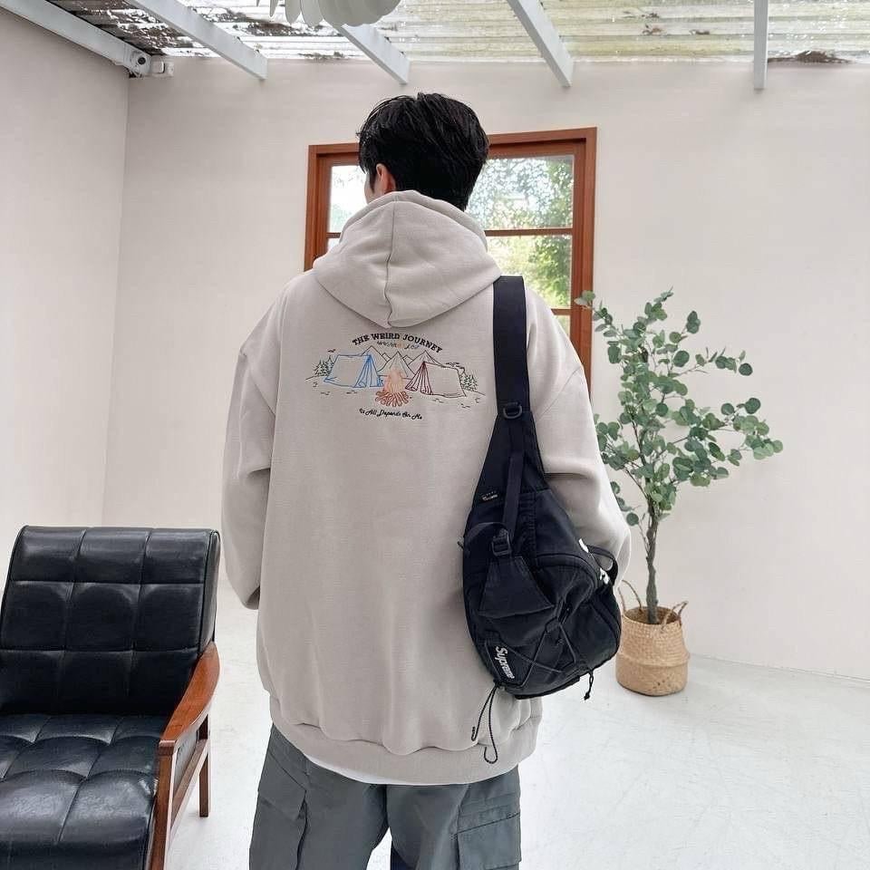 #C58 The Weird Journey Camping Embroidered Hoodie - Idiot Sandwich HK-