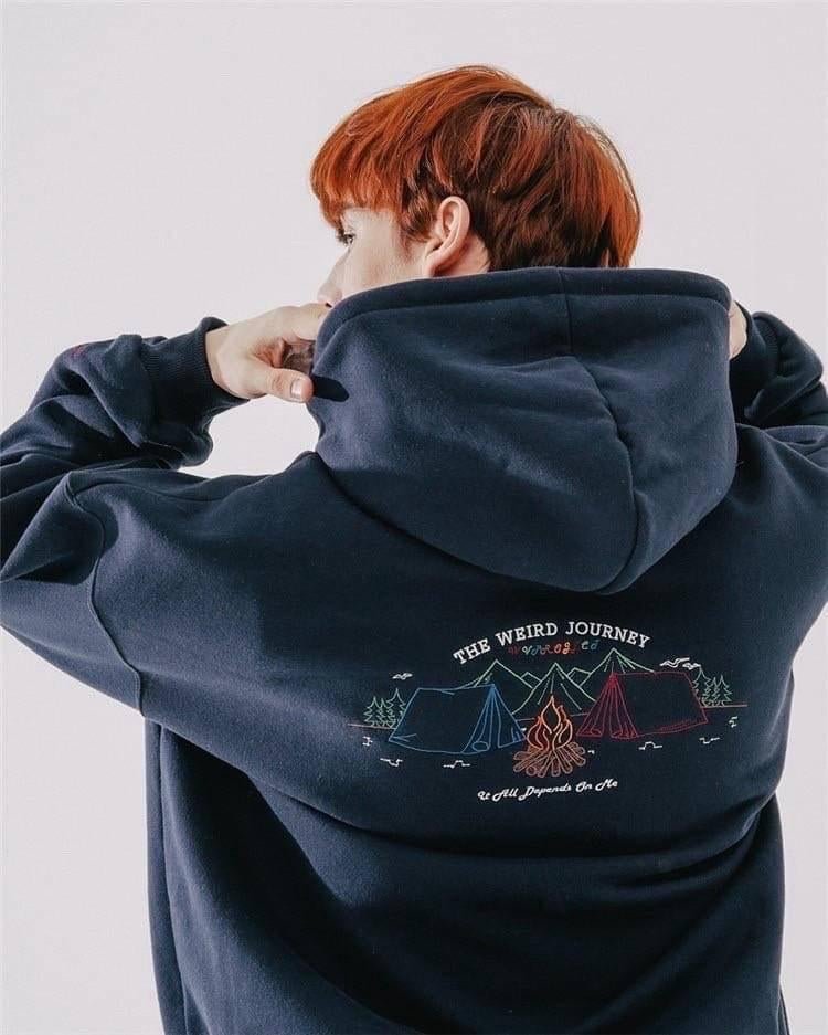 #C58 The Weird Journey Camping Embroidered Hoodie - Idiot Sandwich HK-