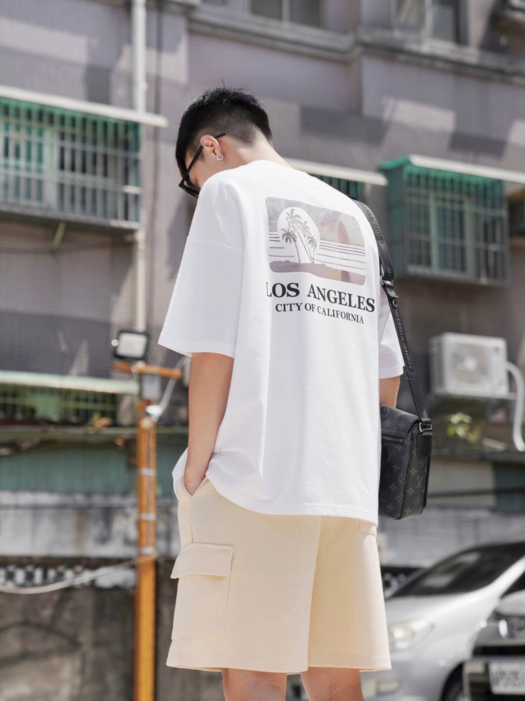 #G01 KOREA LOS ANGELES反光沙灘T-shirt - Idiot Sandwich HK-