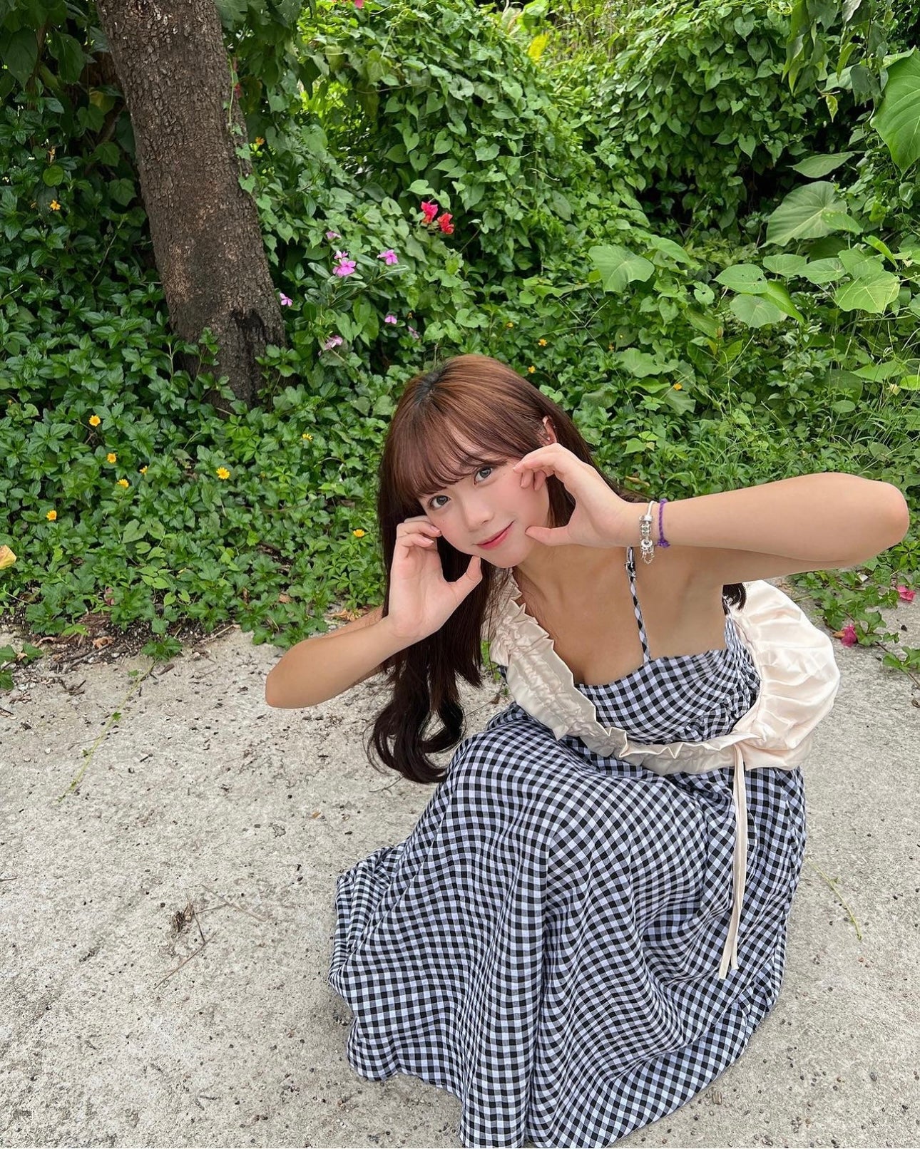Rural Style Checked Camisole Dress - Idiot Sandwich HK-